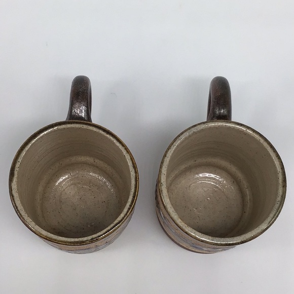 Pair Vintage Mexican Tonala Pottery Mugs - Picture 3 of 4